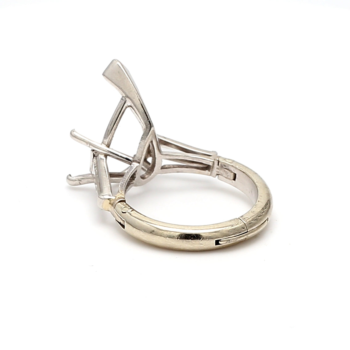 0.40 Carat Baguette Shape G VS1 Diamond Platinum Semi Mount Ring