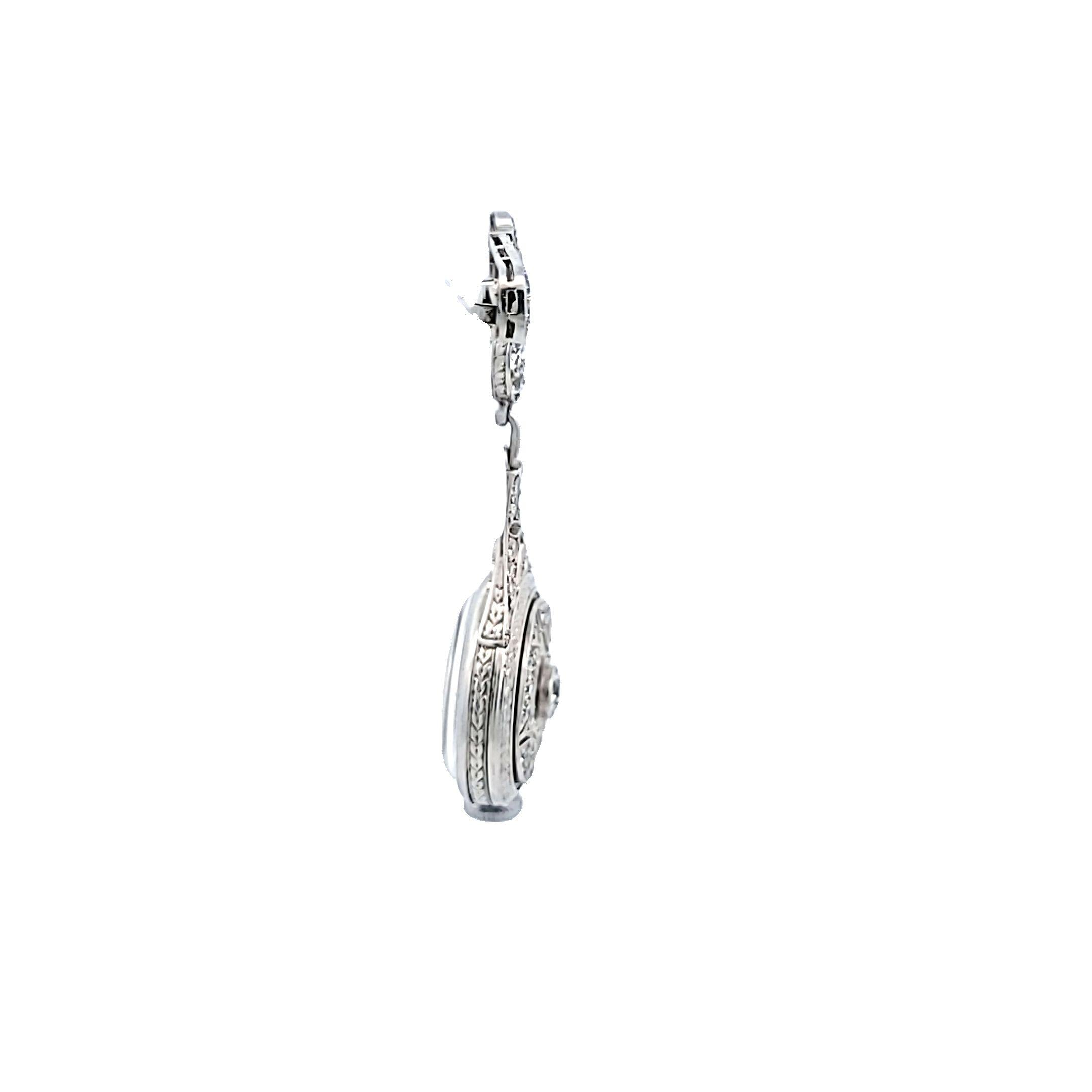 Cartier Vintage Platinum Brooch with 2 Carat Round H VS1 Diamonds 16.7 Grams