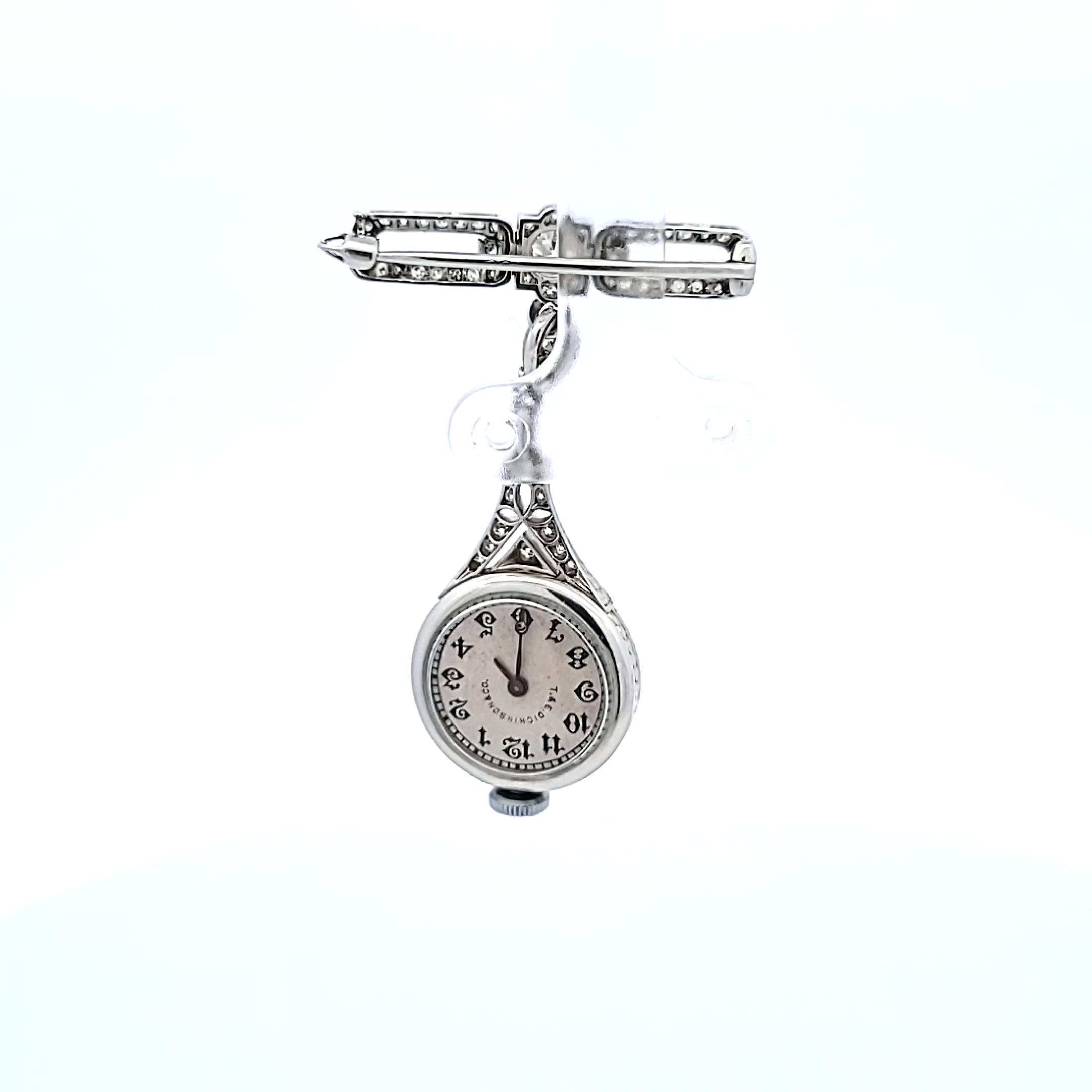 Cartier Vintage Platinum Brooch with 2 Carat Round H VS1 Diamonds 16.7 Grams