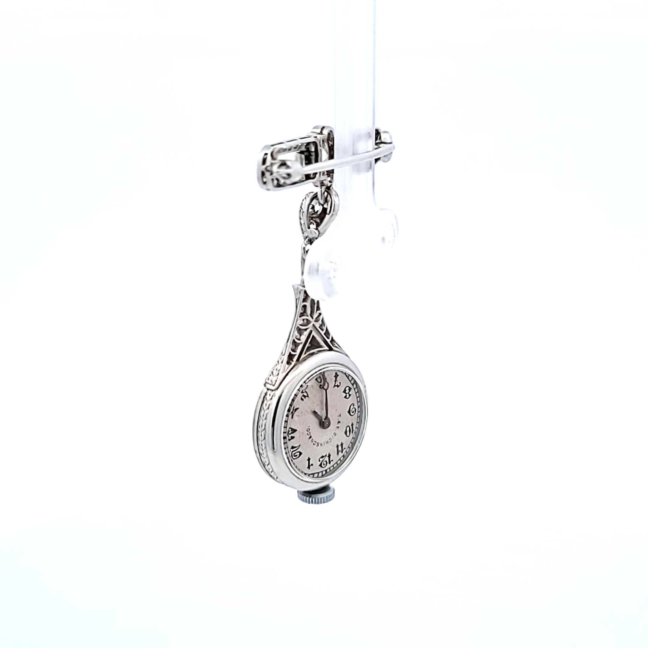 Cartier Vintage Platinum Brooch with 2 Carat Round H VS1 Diamonds 16.7 Grams