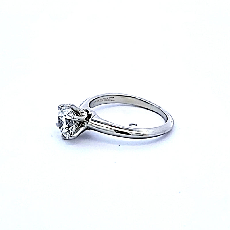 Tiffany & Co 1.04 Carat Round Brilliant G VS1 Diamond Platinum Engagement Ring