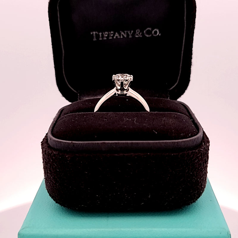 Tiffany & Co 1.04 Carat Round Brilliant G VS1 Diamond Platinum Engagement Ring