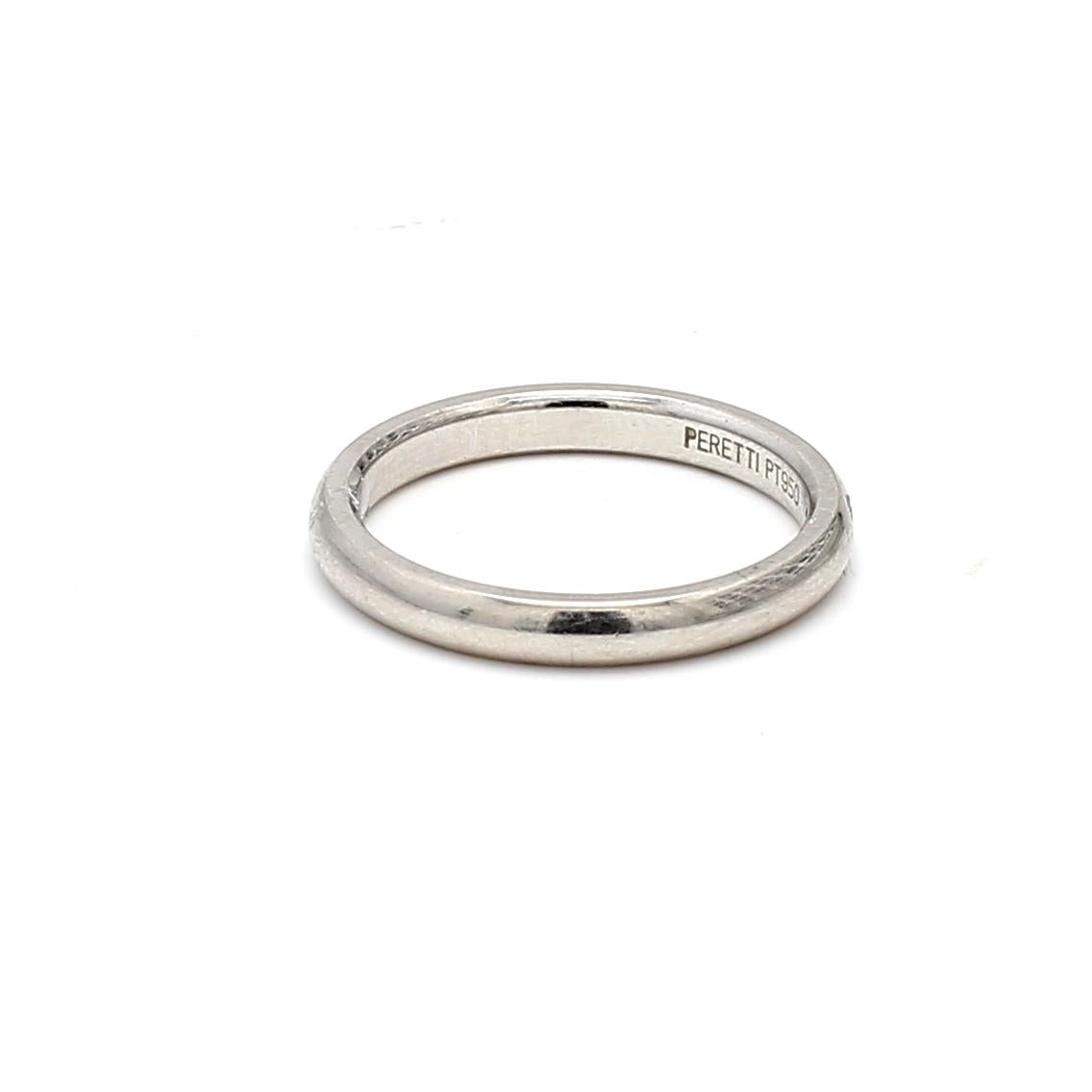 Tiffany & Co Platinum Band Ring with 0.03 Carat Round G VS1 Diamond Size 7.5