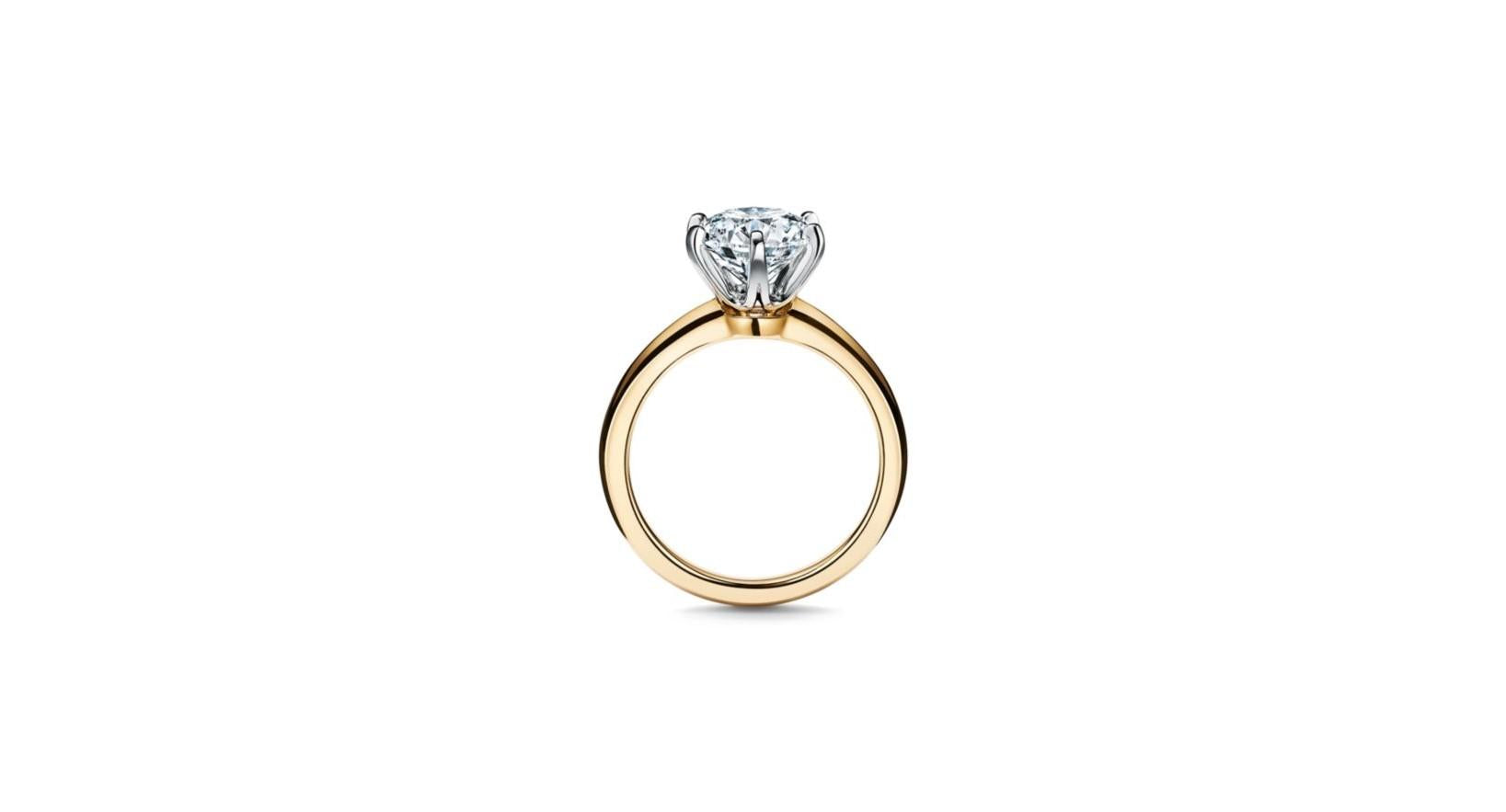 Tiffany & Co 18K Yellow Gold Engagement Ring 2.04 Carat Round I-IF Diamonds