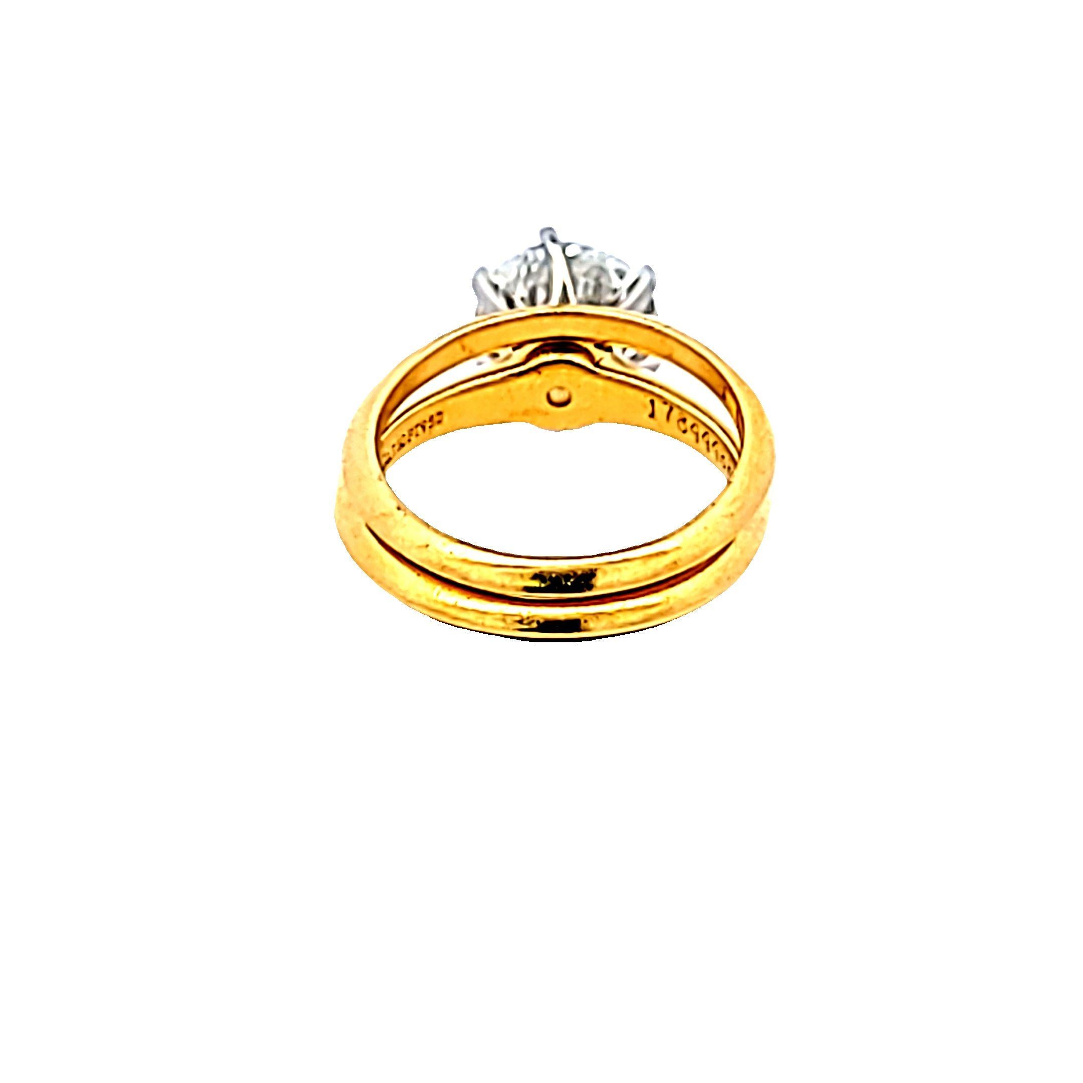 Tiffany & Co 18K Yellow Gold Engagement Ring 2.04 Carat Round I-IF Diamonds