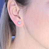Tiffany & Co 2.25 Carat Round Brilliant H VS2 Diamond Platinum Stud Earring