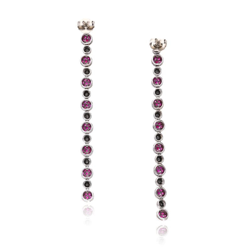 8.00 Carat Ruby 6.15 Carat Diamond 18K White Gold Gems Stone Necklace