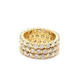 6.00 Carat Round Brilliant G VS1 Diamond 18 Karat Yellow Gold Band Ring