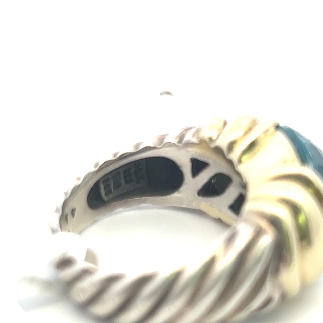 David Yurman 14 Karat Two Tone Gold/Silver Gems Stone Ring