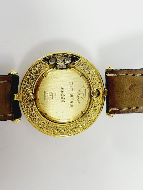 4.00 Carat Round Brilliant H VS1 Diamond 18 Karat Yellow Gold Wrist Watches