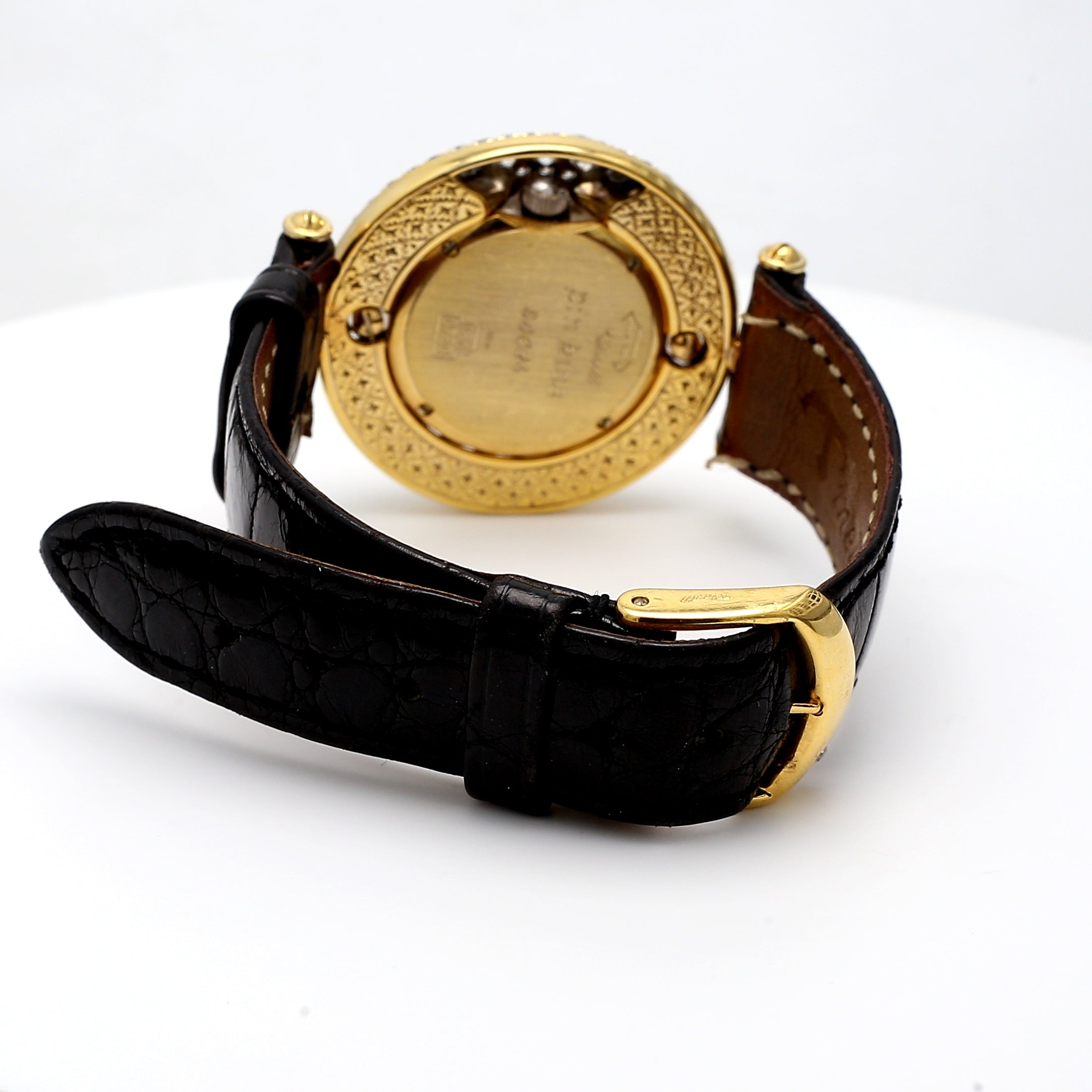 4.00 Carat Round Brilliant H VS1 Diamond 18 Karat Yellow Gold Wrist Watches