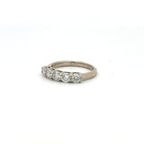 0.80 Carat Round Brilliant H SI1 Diamond 14 Karat White Gold Band Ring