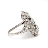 2.15 Carat Old European Cut F SI1 Diamond Platinum Art Deco Ring