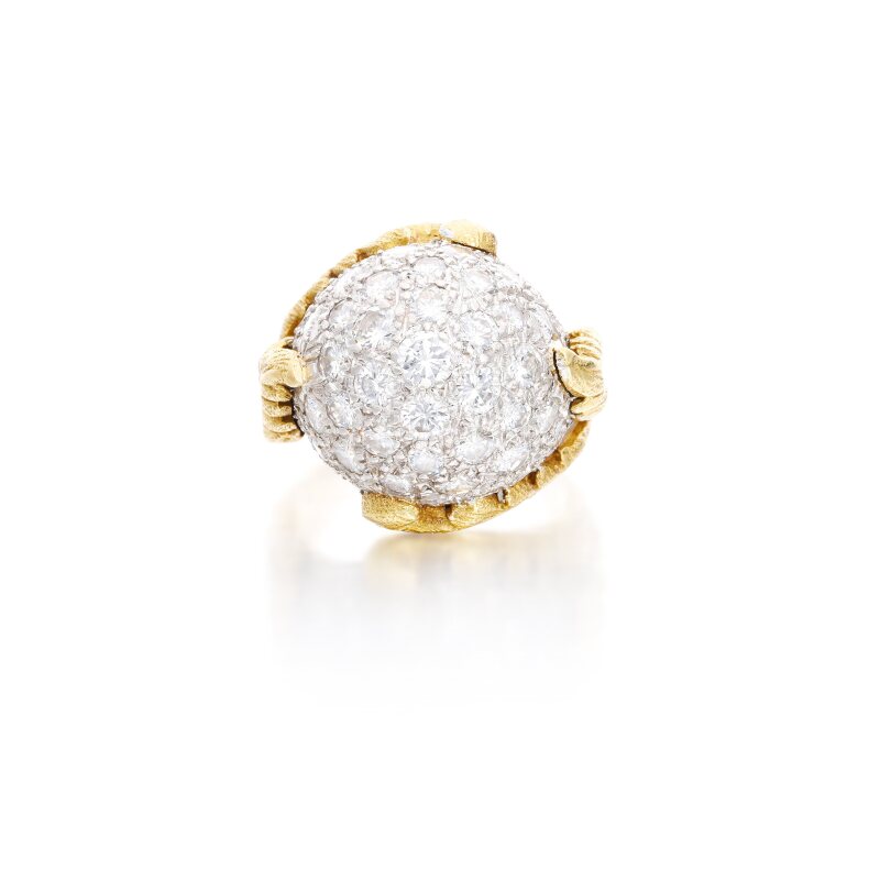 2.50 Carat Round Brilliant H SI1 Diamond 18 Karat Yellow Gold Cocktail Ring