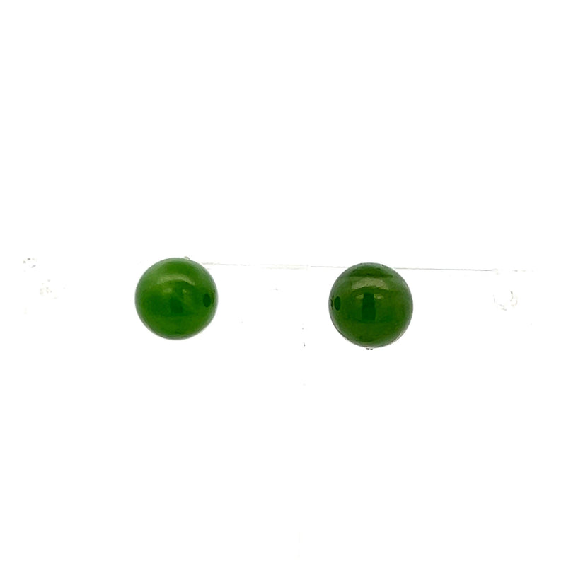 Vintage Jade 1.40 Grams 18 Karat Yellow Gold Stud Earrings