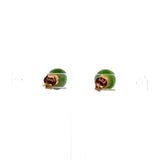 Vintage Jade 1.40 Grams 18 Karat Yellow Gold Stud Earrings