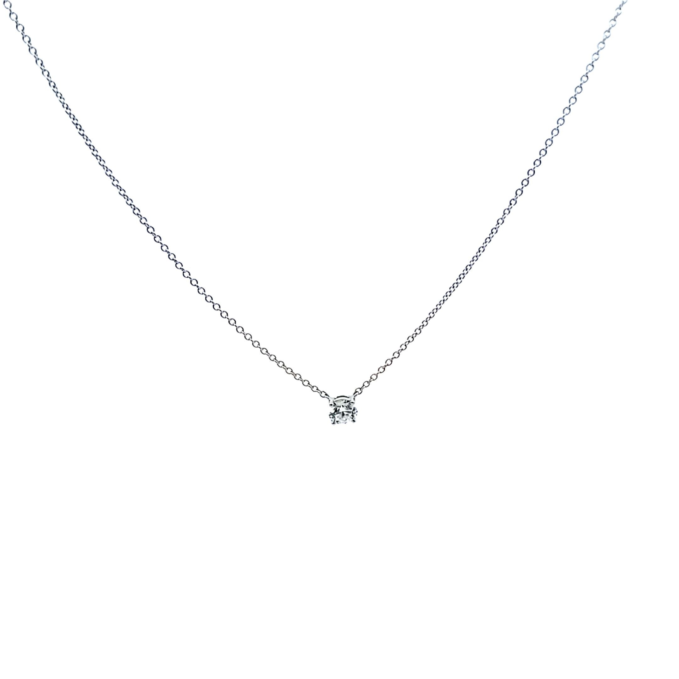 Tiffany and Co 0.96 Carat Round Brilliant G VVS1 Diamond Platinum Pendant Necklace