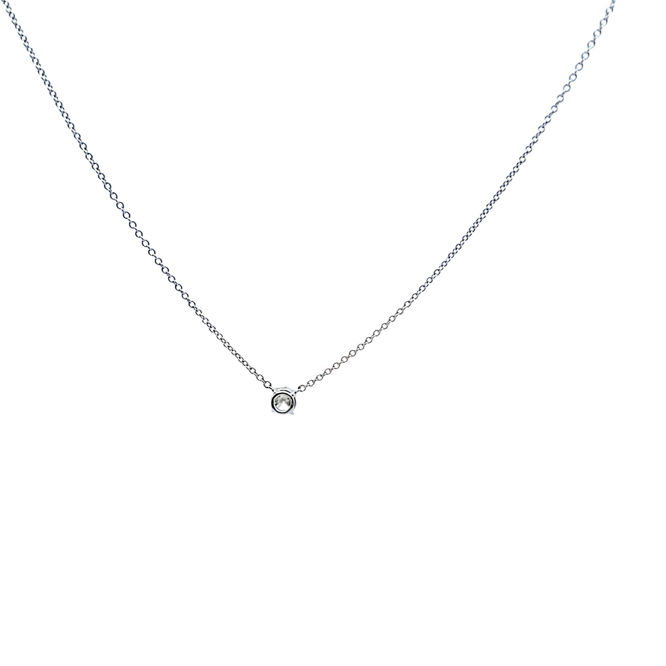 Tiffany and Co 0.96 Carat Round Brilliant G VVS1 Diamond Platinum Pendant Necklace