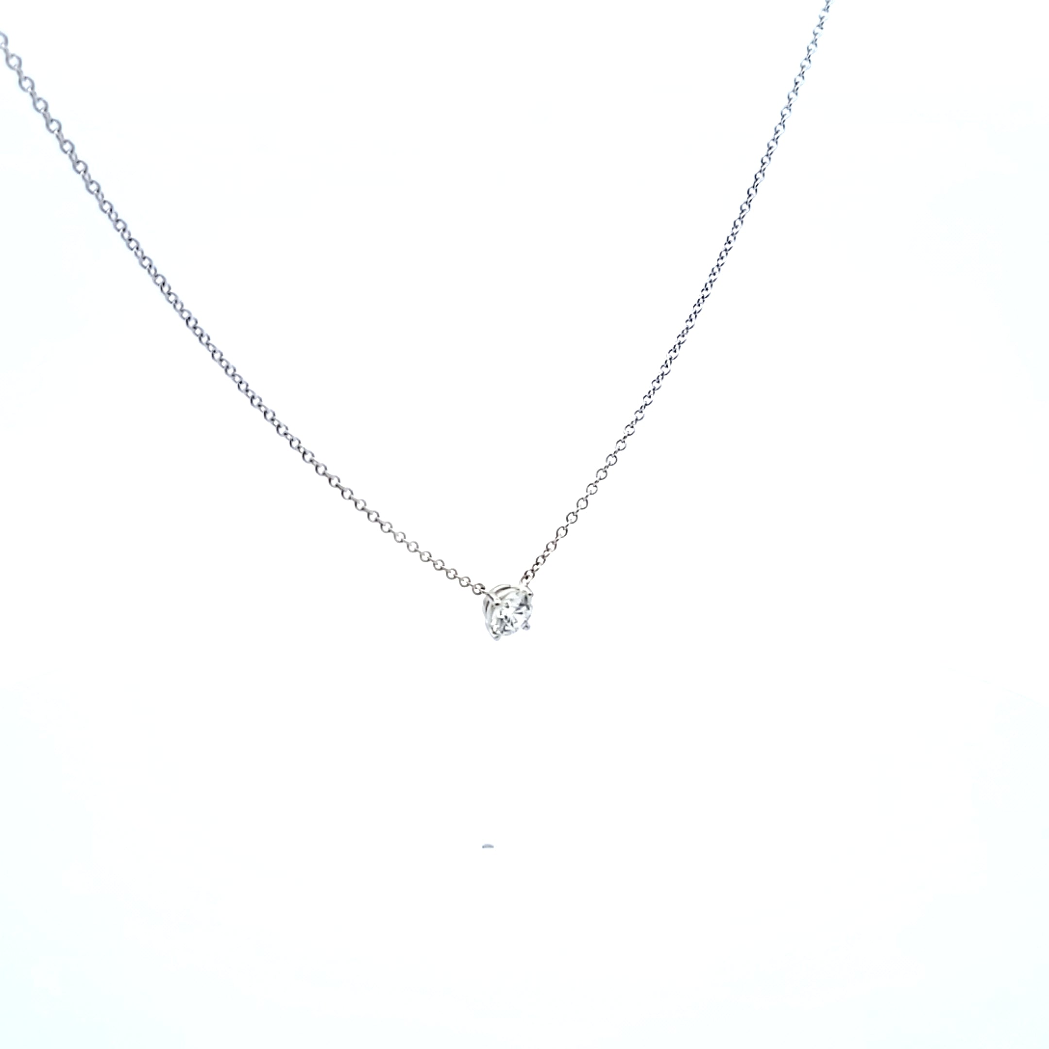 Tiffany and Co 0.96 Carat Round Brilliant G VVS1 Diamond Platinum Pendant Necklace