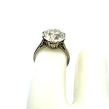 5.76 Carat Old European Cut M VS2 Diamond Platinum Engagement Ring