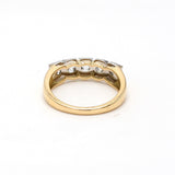 1.33 Carat Old European Cut H VS2 Diamond 18 Karat Yellow Gold Band Ring