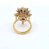 5.50 Carat Marquis Shape H SI1-SI2 Diamond 18 Karat Yellow Gold Cluster Ring