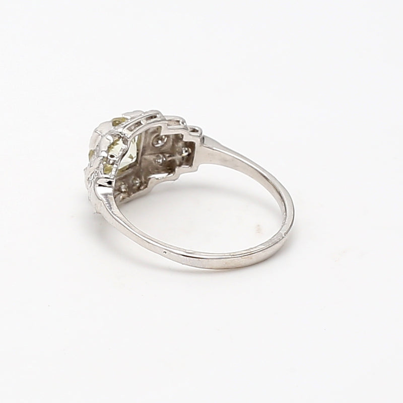 1.26 Carat Old European Cut L-K VS1-SI1 Diamond Platinum Art Deco Ring