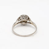 0.82 Carat Old European Cut G VS1 Diamond Platinum Art Deco Ring