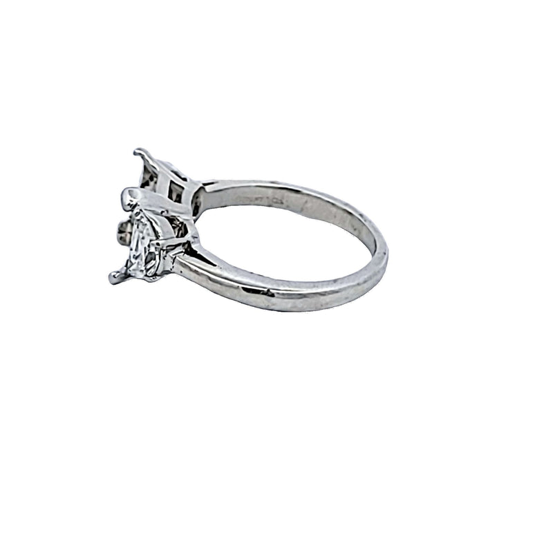 Tiffany & Co 0.80 Carat Half Moon Shape Diamond Platinum Semi Mount Ring