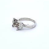 Tiffany & Co 0.80 Carat Half Moon Shape Diamond Platinum Semi Mount Ring