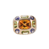 Chanel 3.00 Carat Citrine and Multi Color Gem 18 Karat Yellow Gold Cocktail Ring