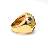 Chanel 3.00 Carat Citrine and Multi Color Gem 18 Karat Yellow Gold Cocktail Ring