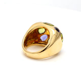 Chanel 3.00 Carat Citrine and Multi Color Gem 18 Karat Yellow Gold Cocktail Ring