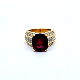 10.00 Carat Tourmaline 1.65 Carat Diamond 18 Karat Yellow Gold Gems Stone Ring