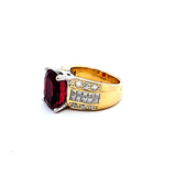 10.00 Carat Tourmaline 1.65 Carat Diamond 18 Karat Yellow Gold Gems Stone Ring