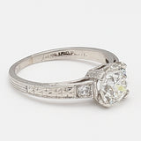1.17 Carat Circular Brilliant Cut I SI1 Diamond Platinum Engagement Ring