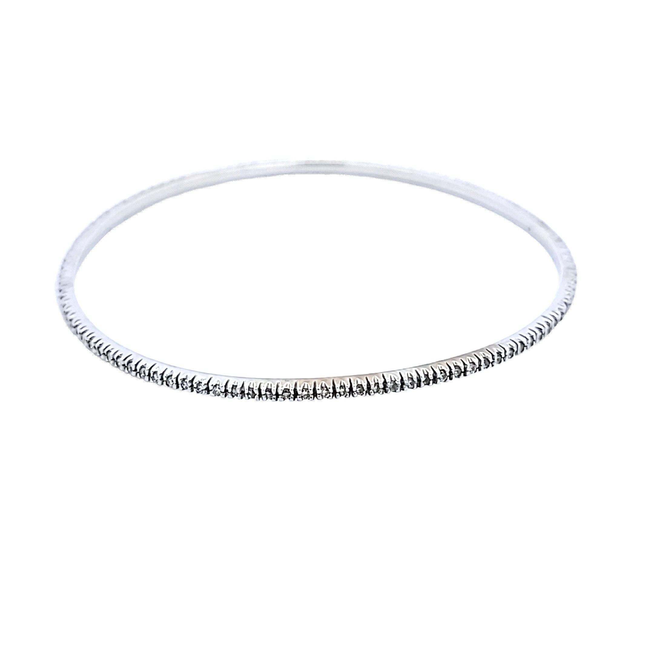 0.25 Carat Round Brilliant I VS1 Diamond Platinum Bangle Bracelet