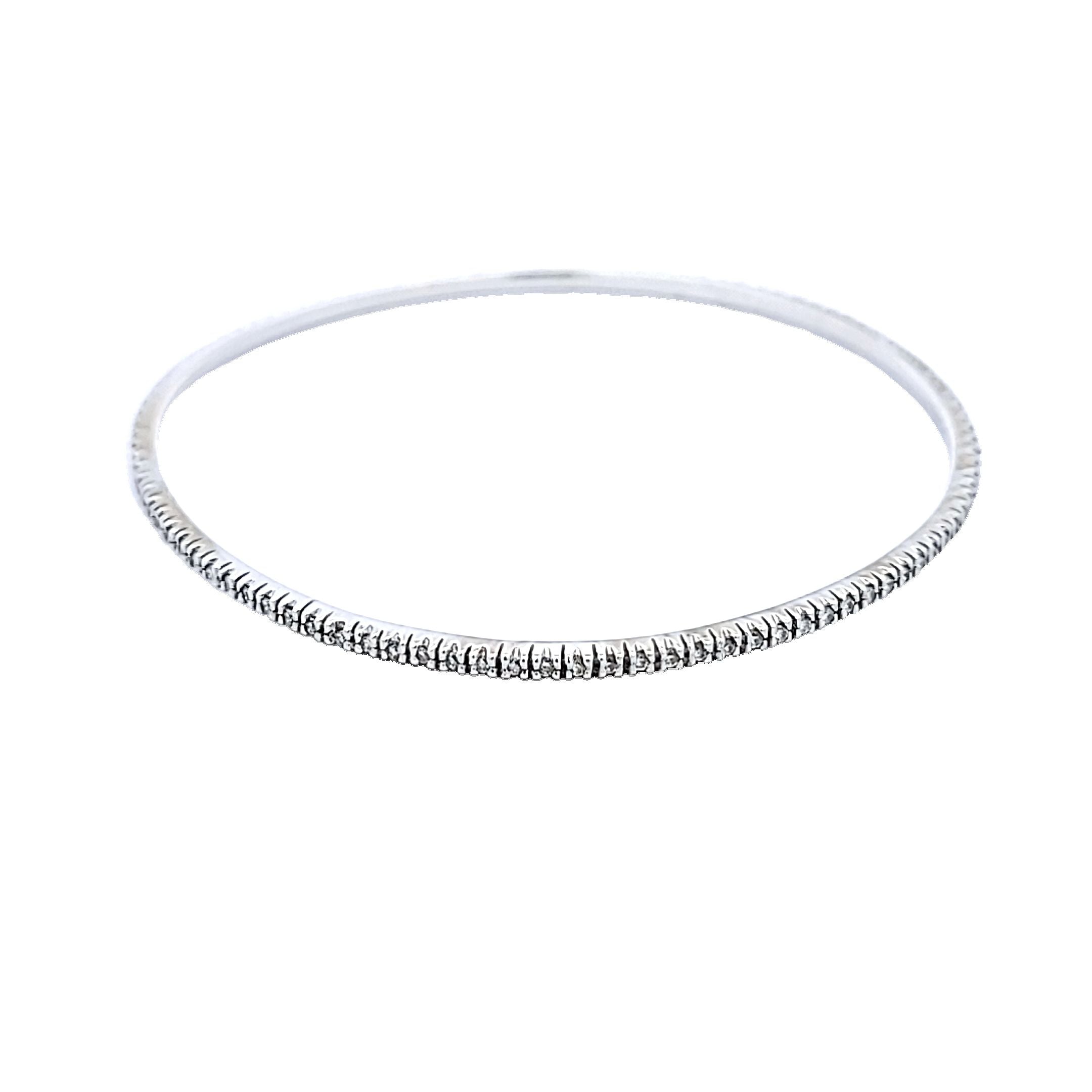 0.25 Carat Round Brilliant I VS1 Diamond Platinum Bangle Bracelet