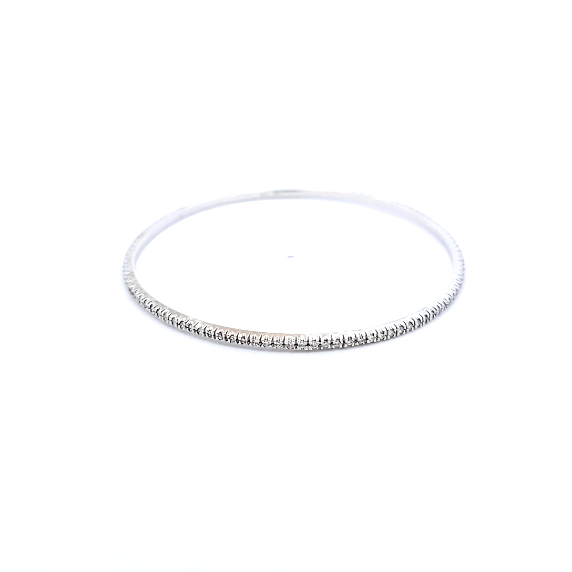 0.25 Carat Round Brilliant I VS1 Diamond Platinum Bangle Bracelet