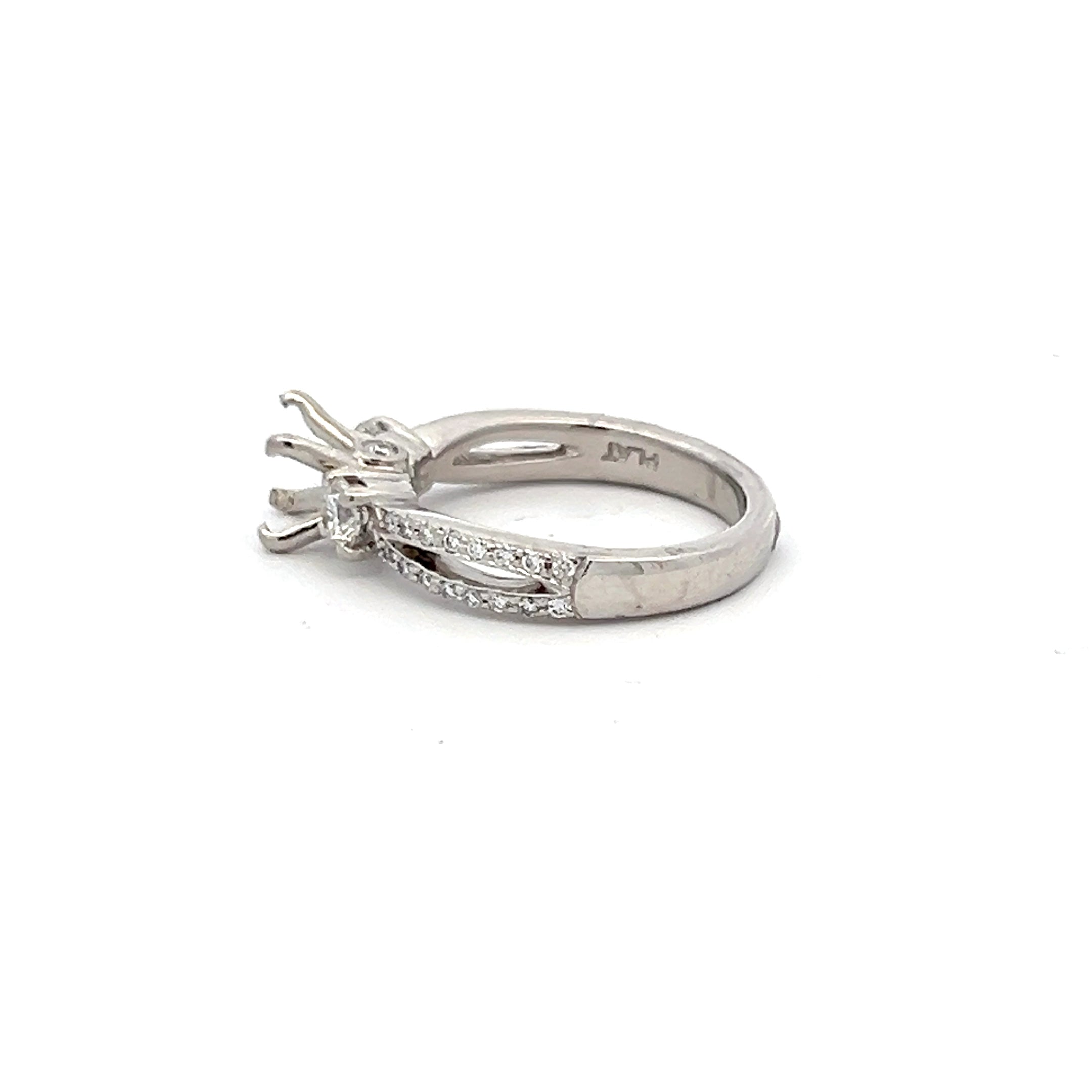 0.56 Carat Round Brilliant I VS1 Diamond Platinum Semi Mount Ring