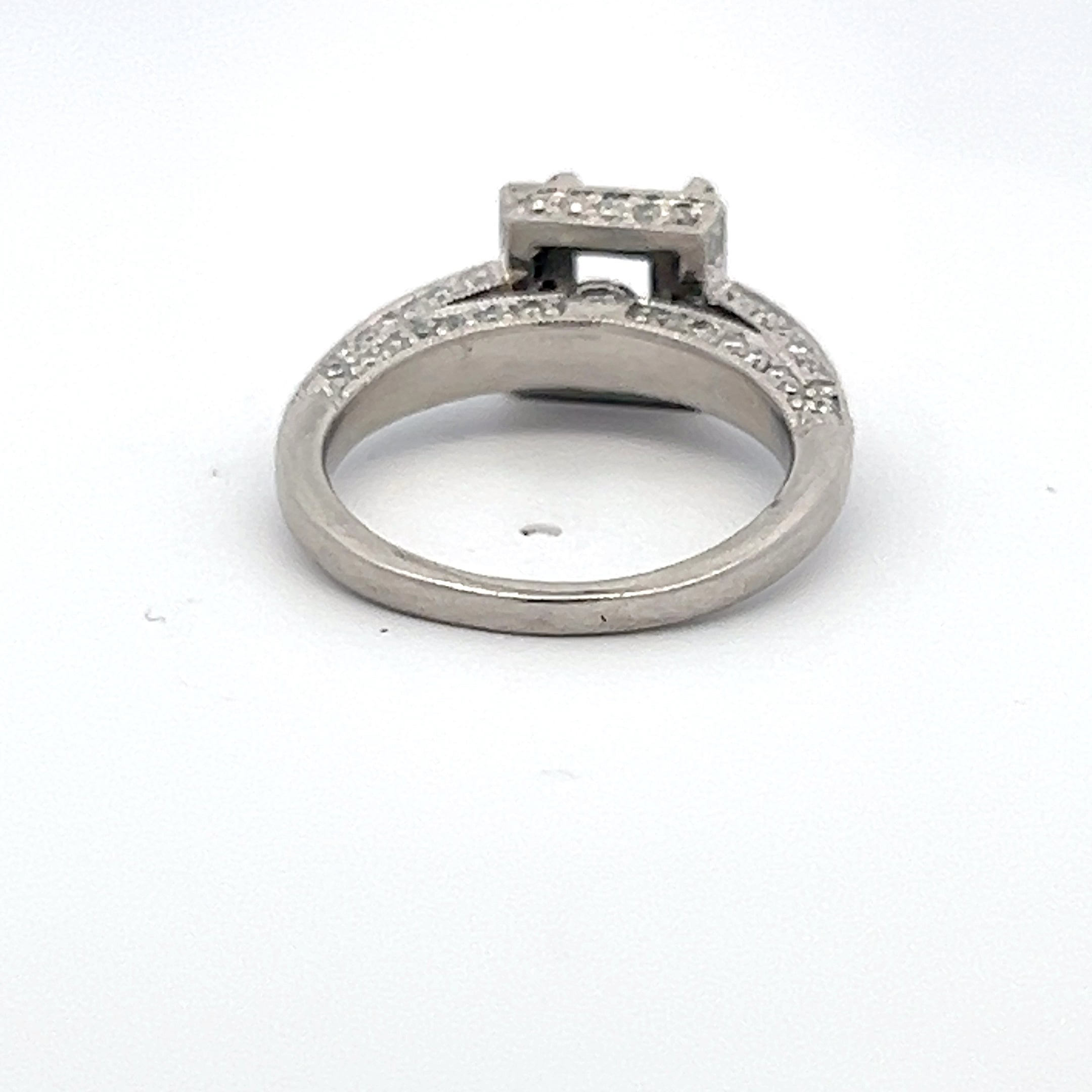 0.60 Carat Round Brilliant Diamond Platinum Semi Mount Ring