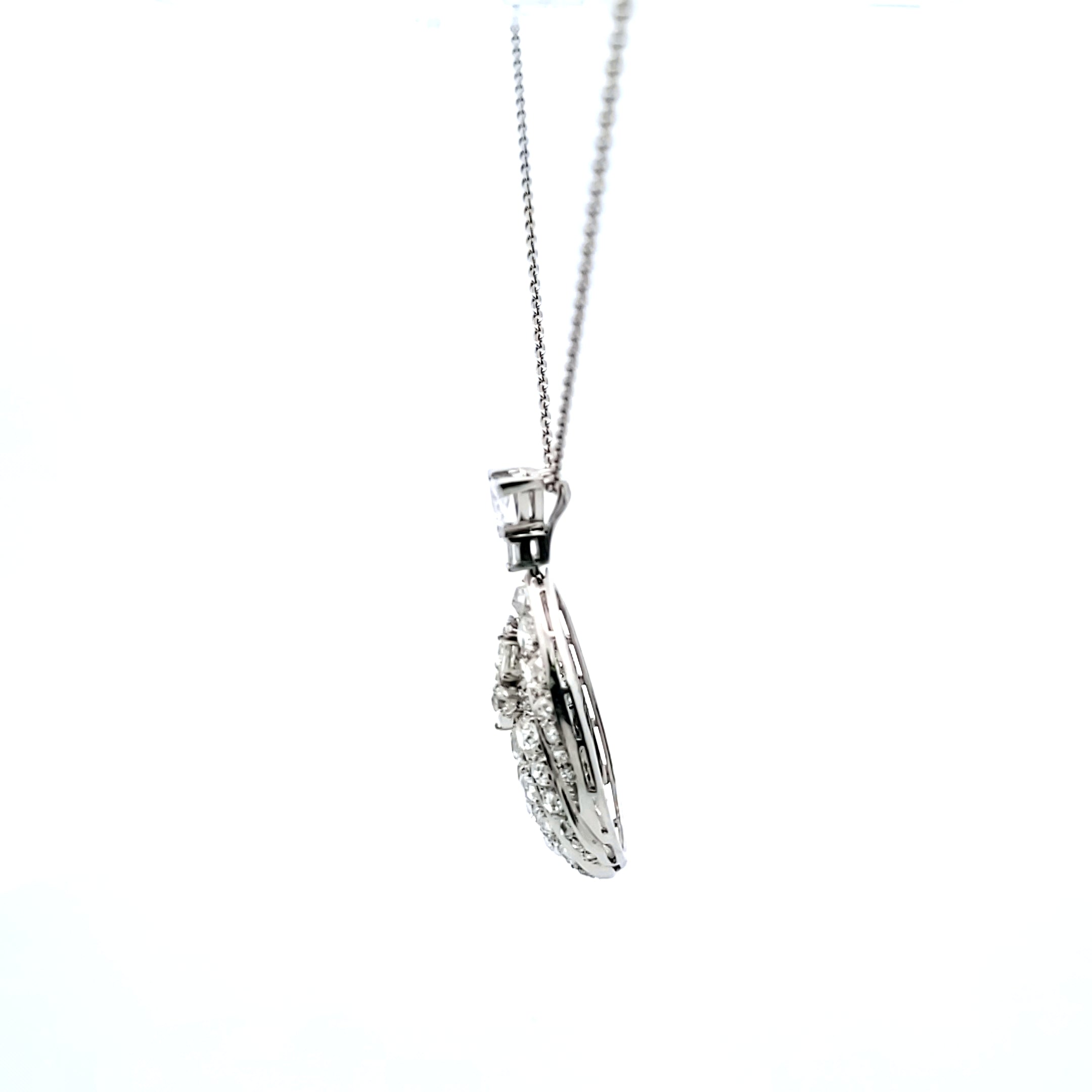 Vintage 19.10 Grams 6.50 Carat J SI1 Diamond Platinum Pendant Necklace