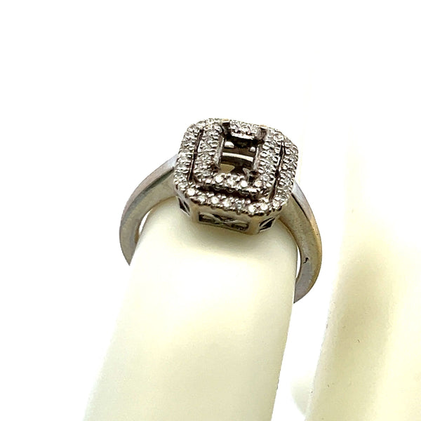 0.20 Carat Round Brilliant Diamond 14 Karat White Gold Semi Mount Ring