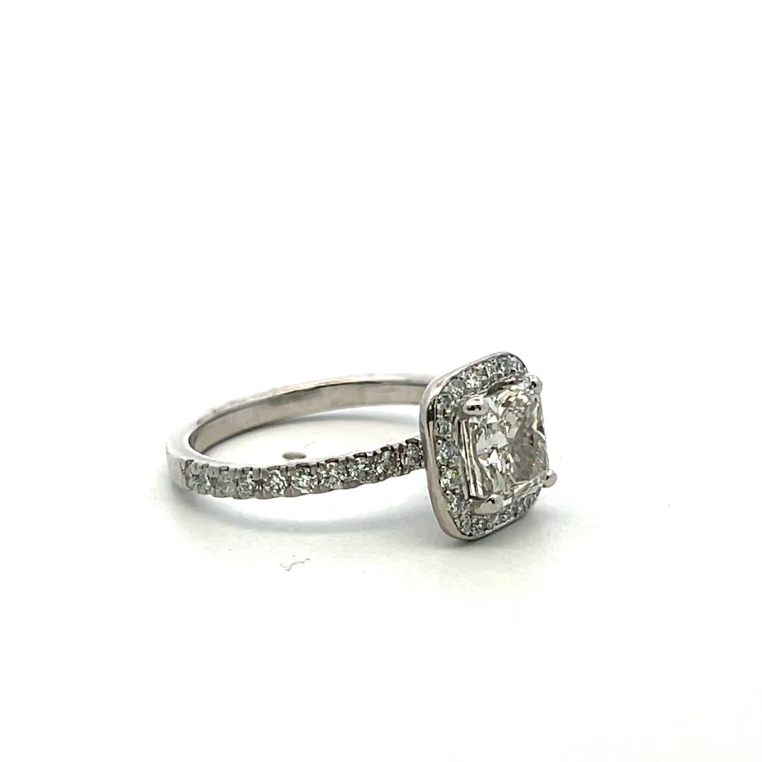 Platinum Engagement Ring with 1.9ct Lab-Grown and 0.25ct Natural Diamonds