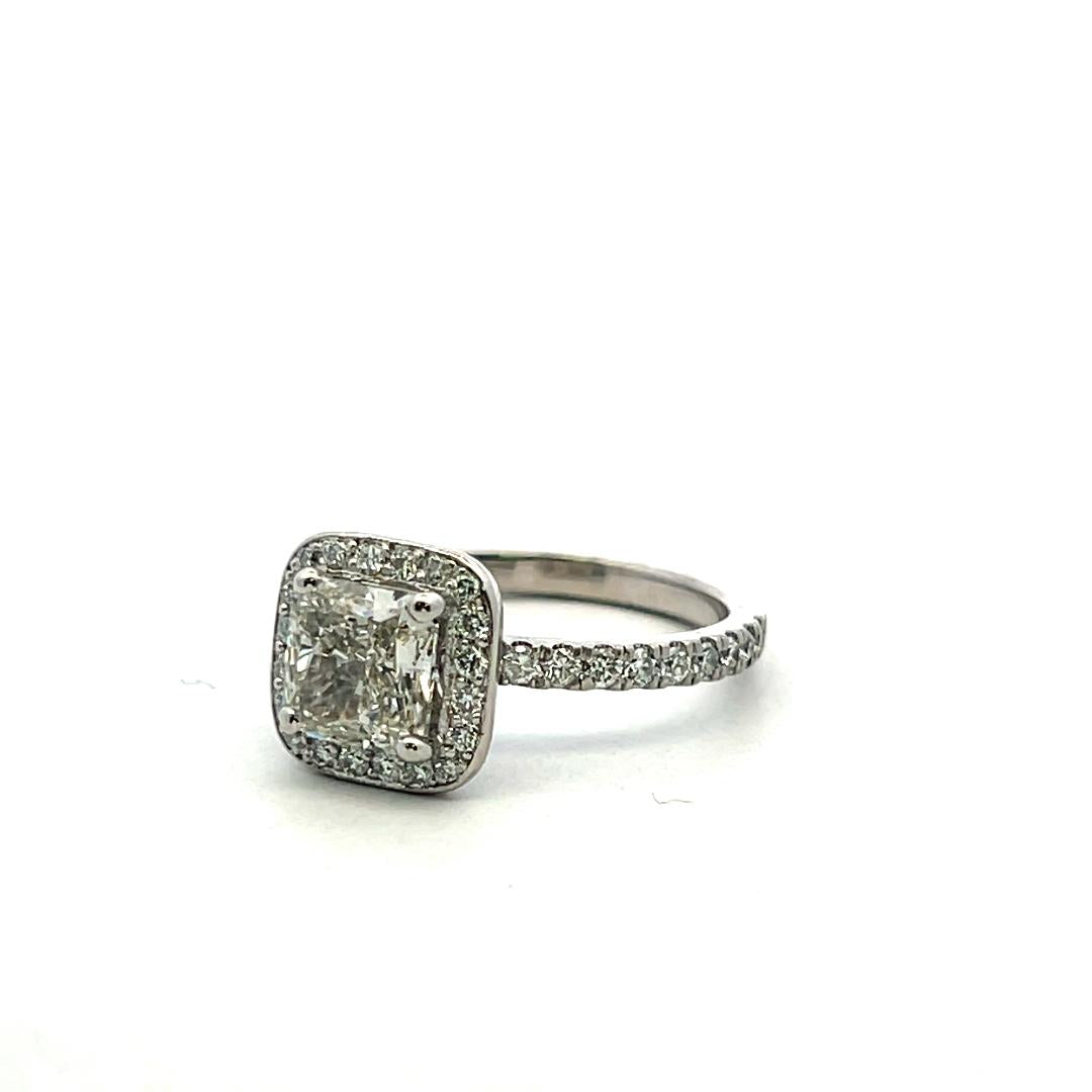 Platinum Engagement Ring with 1.9ct Lab-Grown and 0.25ct Natural Diamonds