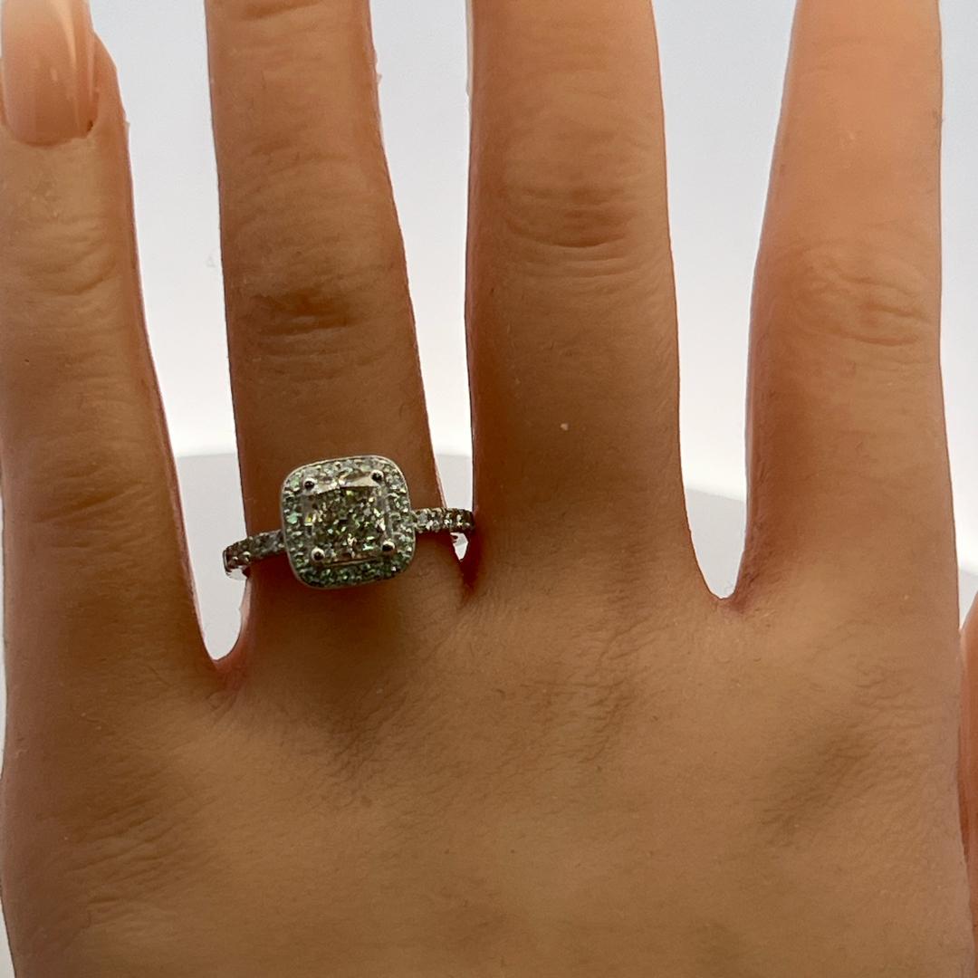 Platinum Engagement Ring with 1.9ct Lab-Grown and 0.25ct Natural Diamonds