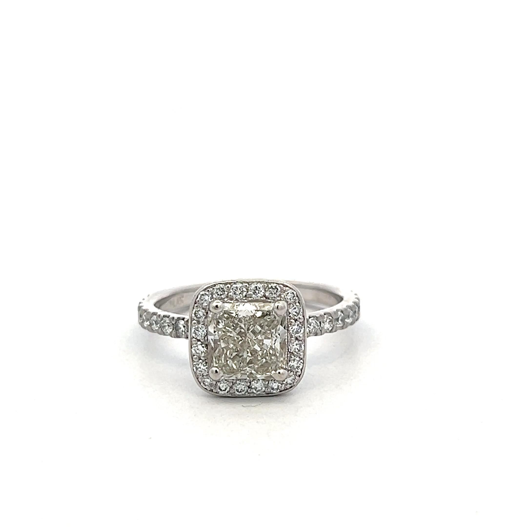 Platinum Engagement Ring with 1.9ct Lab-Grown and 0.25ct Natural Diamonds
