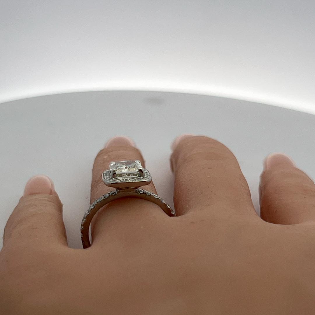 Platinum Engagement Ring with 1.9ct Lab-Grown and 0.25ct Natural Diamonds