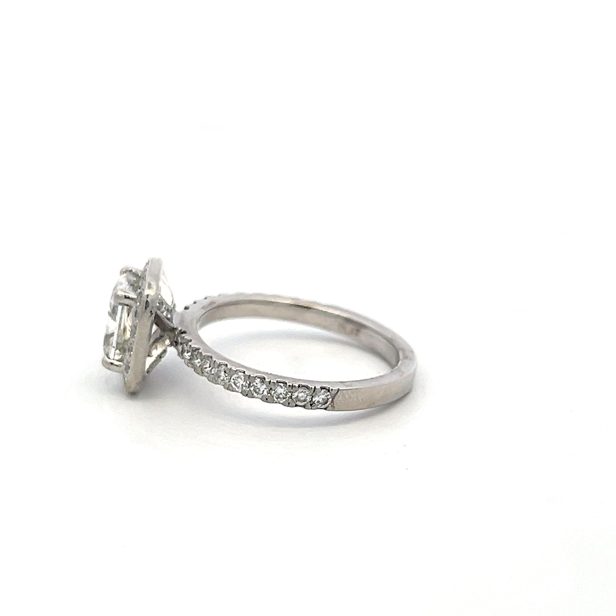 Platinum Engagement Ring with 1.9ct Lab-Grown and 0.25ct Natural Diamonds