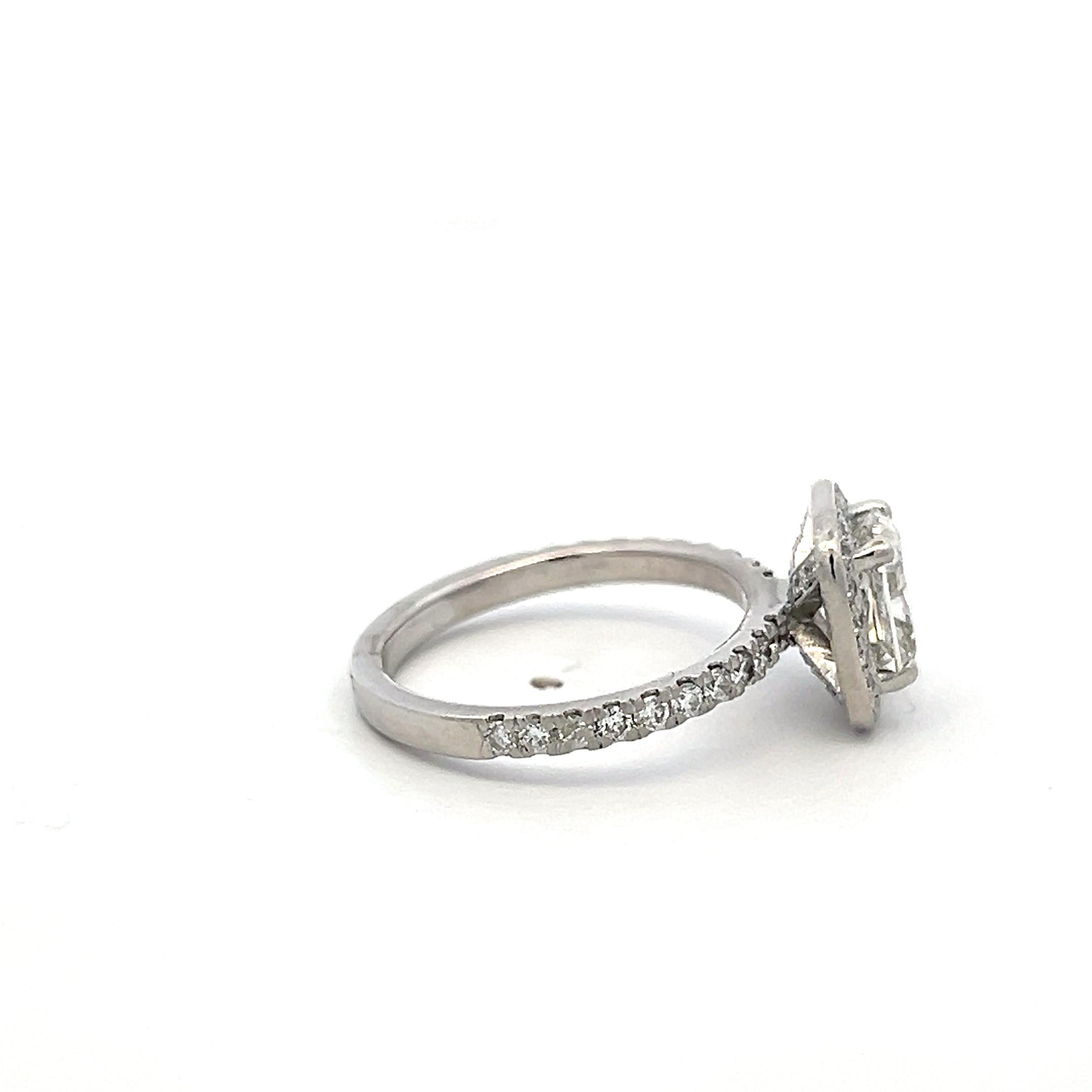 Platinum Engagement Ring with 1.9ct Lab-Grown and 0.25ct Natural Diamonds
